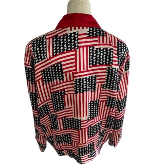 LAVON Vintage USA‎ Flag Windbreaker Jacket L 4th of July Parade Party Patriotic - Picture 5 of 8